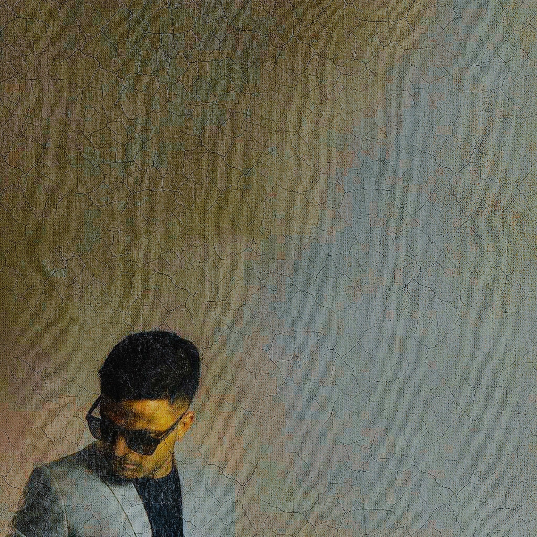 AYSH framed against a textured wall in a cinematic composition